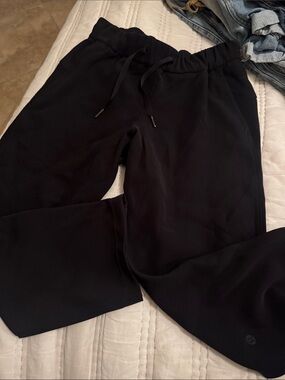 lululemon athletica Black Drawstring Wide-Leg Sweatpants